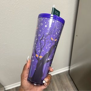 Starbucks Purple Glow Eyes Tree Halloween 2022 Tumbler